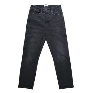 LOFT The Slim Jeans Womens 8 29 Black Faded High Rise Straight Leg Denim
